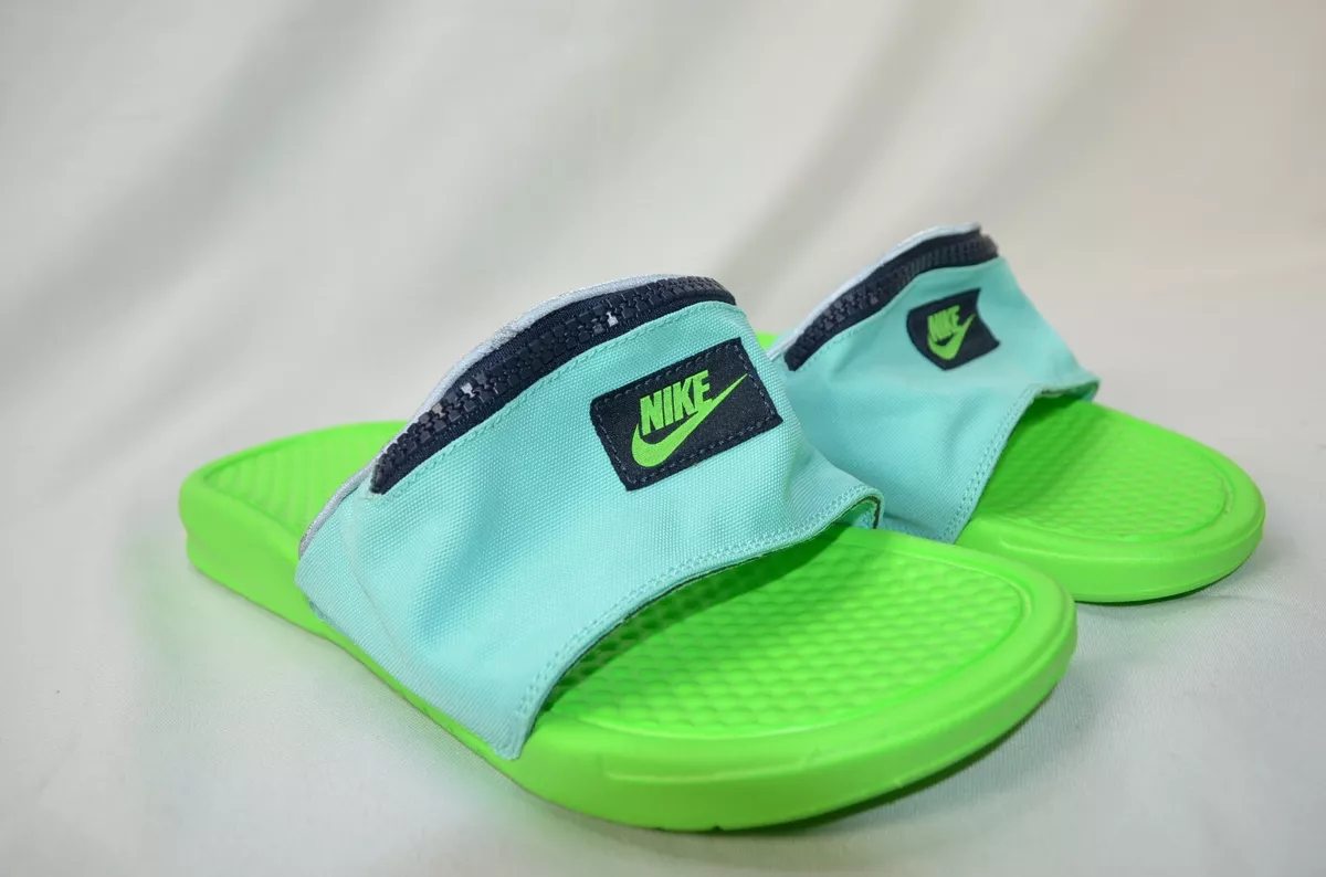 Nike Benassi JDI Fanny Pack Slide Sandal Green Blue AO1037 601 Men s Size 8