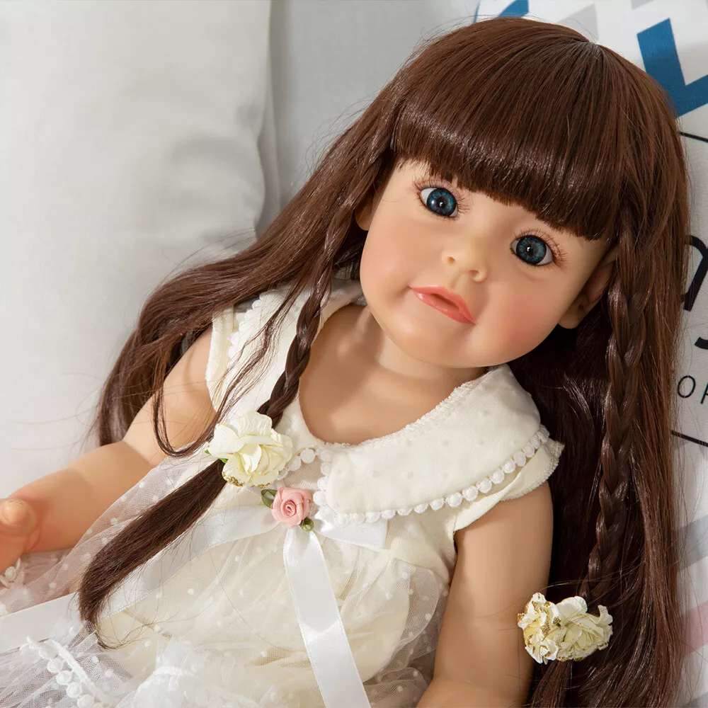 Full silicone reborn dolls 2255cm girl body bb reborn babies toddler dolls  for child birthday