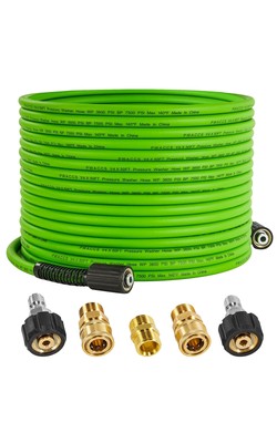 50FT Pressure Washer Hose 1/4'' Kink-Resistant Power Washer Hose 3600 PSI