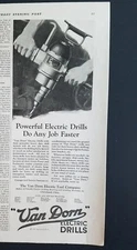 1926 Van Dorn Electric Tool Company drills do any job faster ad