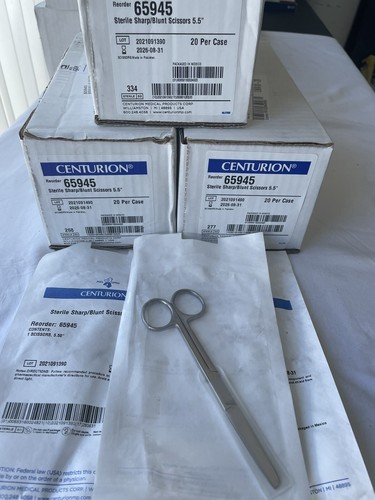 Centurion 65945 Scissors , Sterile sharp/ blunt scissors, 5.5”, 20/ box,(3 boxes - Picture 3 of 6