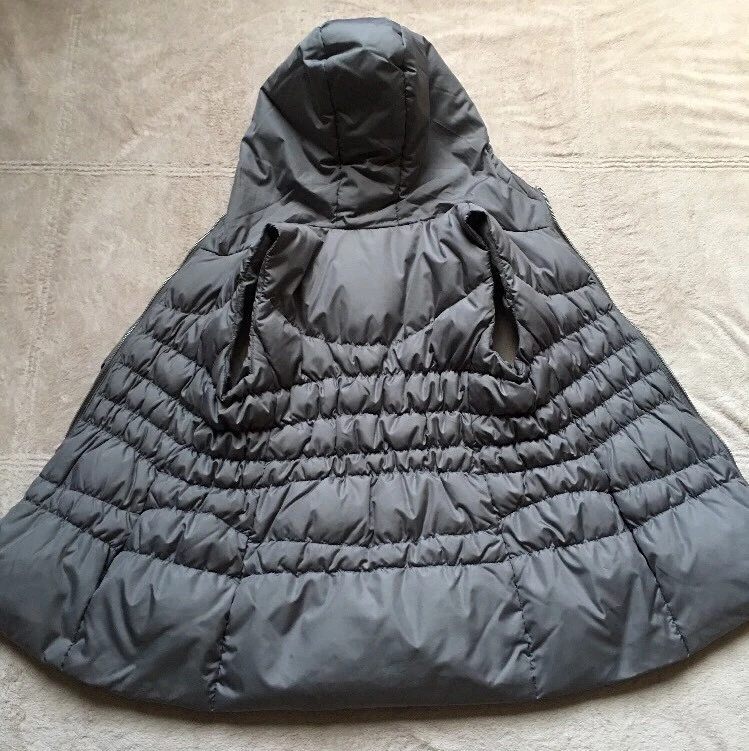 Giacca giubbotto tampone con cappuccio da donna Michael Kors taglia XS grigio piuma cerniere