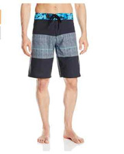 Burnside Men's Stacked Stretch Boardshort Hawaiian Ocean size 38