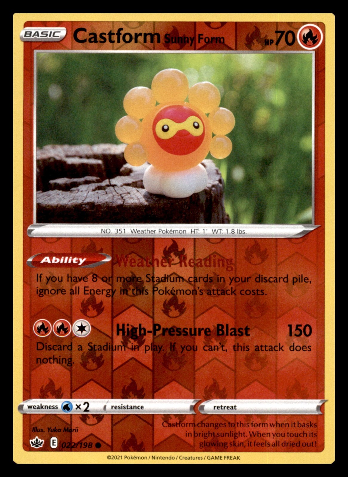 Castform Sunny Form [Reverse Holo] #22 Pokemon Chilling Reign 410