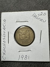 1981 CZECHOSLOVAKIA 20 Haleru. Non Magnetic. KM 74 Nickel Brass