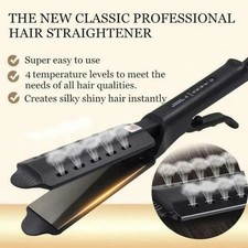 Hair Straightener Curler 2 in1 Salon Styling Nano Ceramic Flat Iron Hairstyling 
