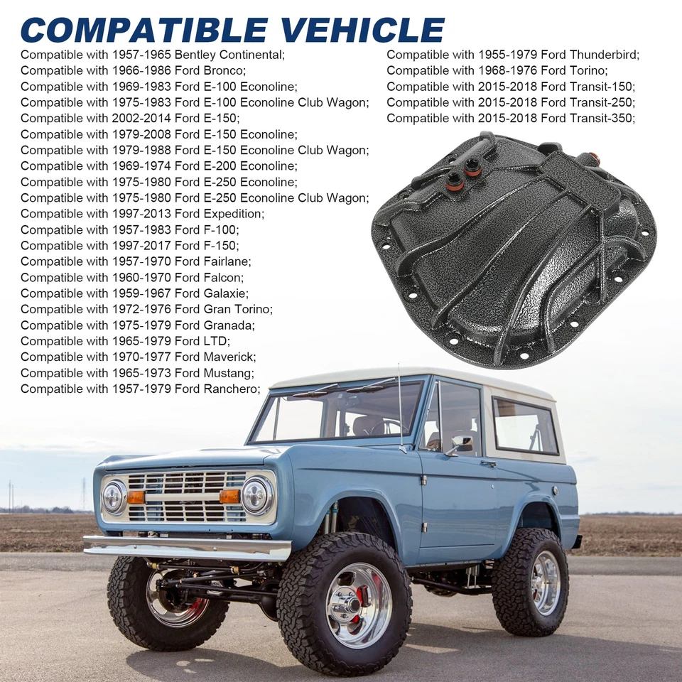 ​10023539 Spicer 9.75" Rear Nodular Iron Differential Cover 12 Bolt Hole - Изображение 3 из 4