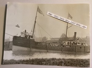 1892 HARVEY KENDALL LUMBER STEAMER BUILT MARINE CITY MI. HALL COAL CO TWO PHOTOS