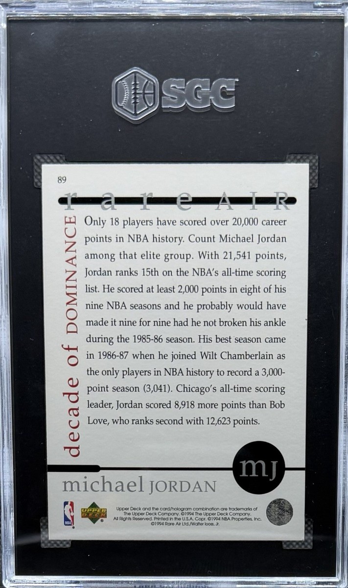 1994 Upper Deck Michael Jordan Rare Air Tribute Set - Decade of