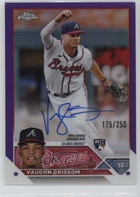 2023 Topps Chrome Rookie Purple Refractor /250 Vaughn Grissom #RA-VG Auto 1kt5