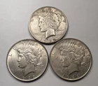 Lot of 3 - U.S. Peace Silver Dollars - All are 1922 P - Circulated (P06)