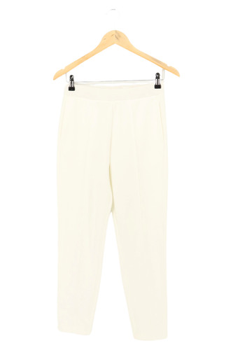 UNIQLO Pantaloni Stoffa Donna Bianchi Minimal Cotone (IT 36, EU 32)