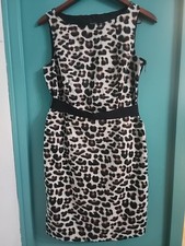 Ann taylor dress size 10 Petite Black Brown Animal Print Medium