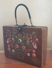 Money Tree Handmade Wood Box Purse Make-up Caddie Vintage Enid Collins?