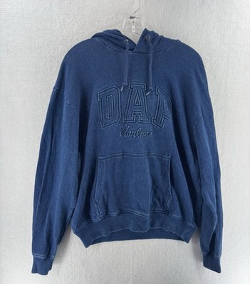 GAP X DAP Hoodie Mens Small Blue Harlem Logo Graphic Pullover