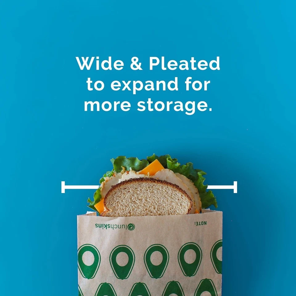 50 个可堆肥三明治袋 - 鳄梨设计,环保 — 第 2/4 张图片