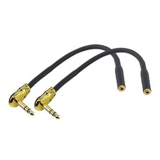 Right Angle 1/4 TRS to 3.5mm Adapter Cable 6.35mm 1/4 Male to 3.5mm 1/8 Femal...