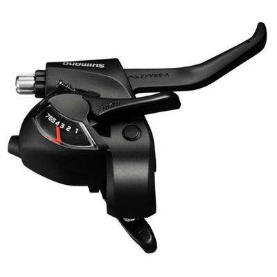 Shimano STI Schalthebel 3 x 7 fach 2 Finger Set schwarz EZ Fire für V-Brakes EF41