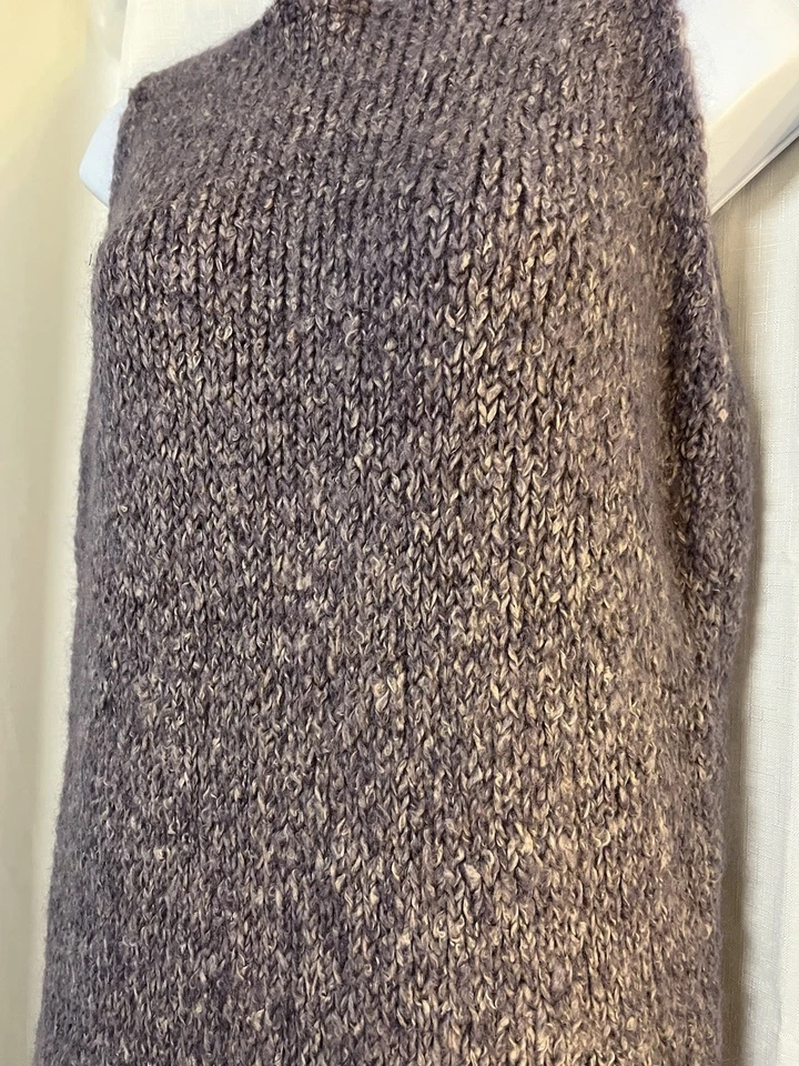 Maxi Vestido Adolfo Dominguez Púrpura Tejido Sin Mangas Mezcla Lana Mohair (Grande) Foto 2 de 4