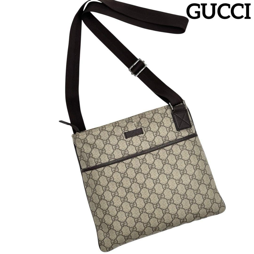 Authentic Rare GUCCI GG Supreme Shoulder Bag in Beige Brown GG Pattern Crossbody