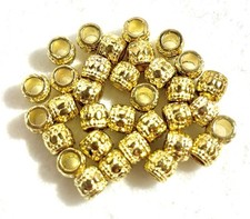 7X6MM GOLD BARREL SPACER BEADS LARGE HOLE FOR JEWELRY MAKING 50 PCS