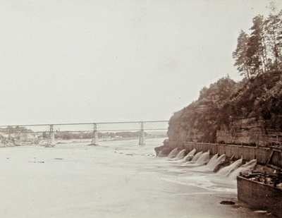 #ad High Bridge Eau Claire WI Cabinet Photo Omaha Railroad Paper Mill Flume 1897 $32.00