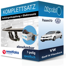 Für VW Golf IV Fliessheck 97- WESTFALIA Anhängerkupplung abnehmbar + 7polig neu
