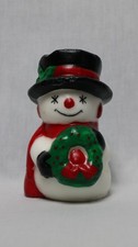 VTG 5" Unscented Snowman Candle Christmas Winter Holiday