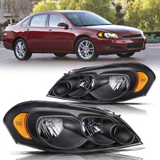 Headlight Assembly for Chevy Impala 2006-2013 OE Style Black Housing