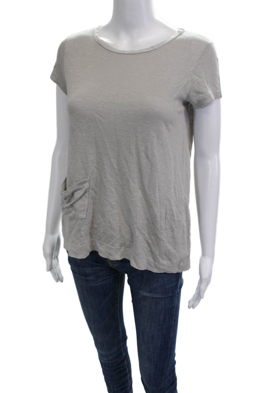 Transit Par Such Womens Gray Basic Short Sleeve R… - image 2
