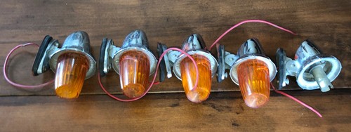 5 OEM Vintage International Harvester Signal Stat Amber Truck Cab Marker Lights