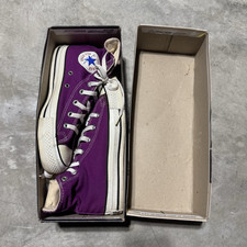 90s USA Made Converse All Stars w Original Box 6 1/2 Women’s Aubergine Purple
