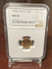 1998 $5 Gold 1/10 oz American Eagle NGC MS69