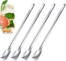 9.8-Inch Long Handle Iced Tea Spoons Set of 4 Stainless Steel Coffee Spoons