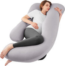 Cooling Pregnancy Pillows for Sleeping, U Shaped Full Body Pillow with Removable