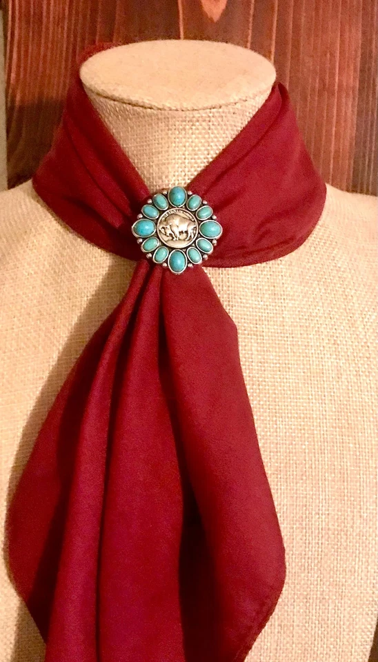 Bufanda de trapo salvaje Buffalo Nickel Slide: imitación turquesa, plata tibetana Foto 4 de 4