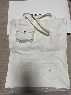 CHANEL ホワイトキャンバスバッグ CHANEL ホワイトキャンバスバッグ CHANEL BEAUTY Tote Bag Cotton