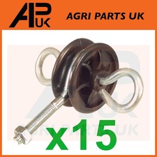 15x Two 2 way Round Electric Fence Gate Anchor Handle Insulator Hook bolt on