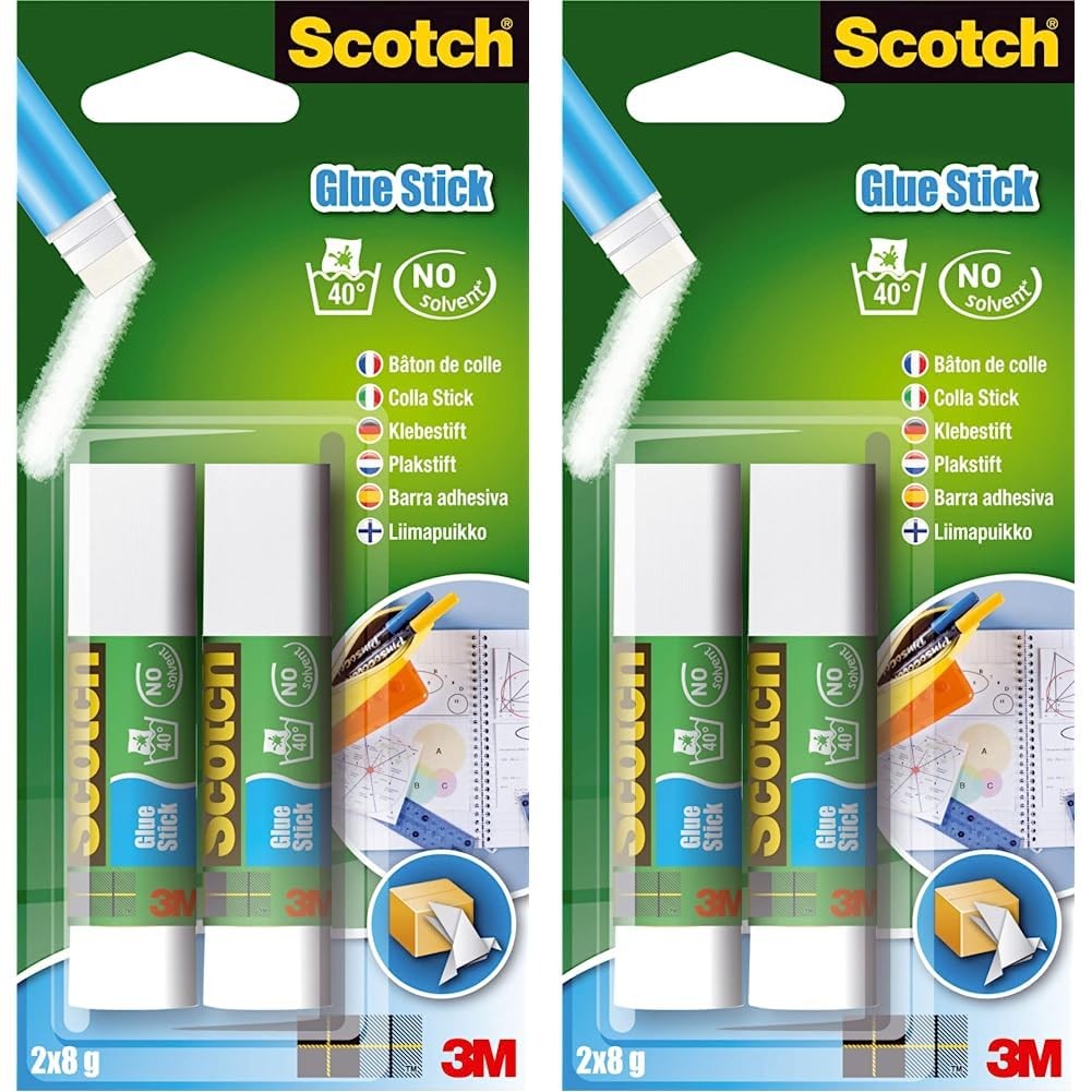 Scotch 6221SF5 Solvent-Free Glue Sticks (2 x 8g pack) (Pack of 2) Small (8 g) (P