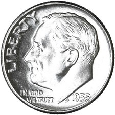1955 (P) Roosevelt Dime 90% Silver BU US Coin