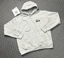 Stussy Hoodie Grey & Black Vintage Rework Embroidered Logo Size Medium