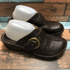 Bolo by Born Mules Slip On Wedges Brown Leather Women's Size 10 M/W