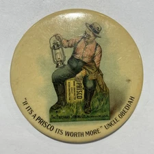 Prisco Lantern "Uncle Obediah" Pocket Mirror, "If it's a Prisco it's worth more"
