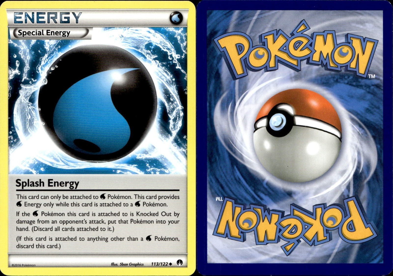 Splash Energy 113/122 UC Pokemon TCG Card Breakpoint NM