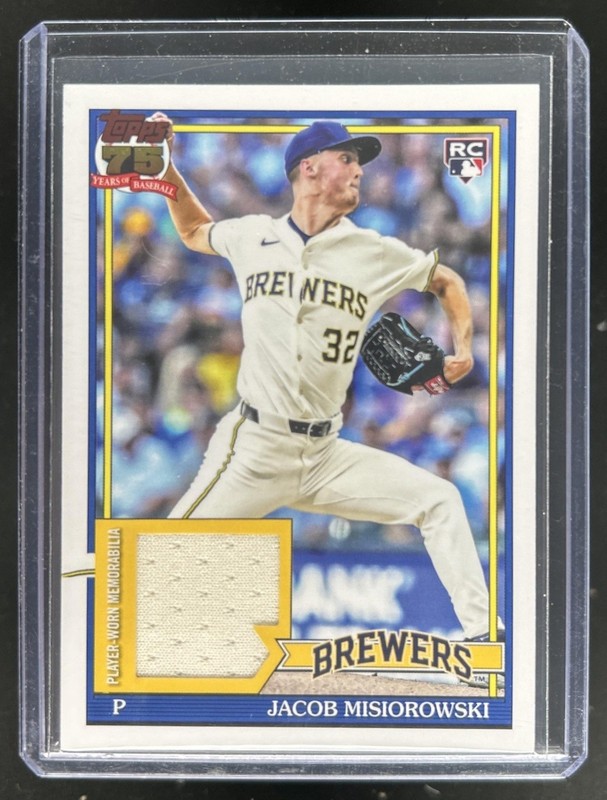 2026 Topps Jacob Misiorowski 1991 Relic RC Jersey #91R-JMI Brewers