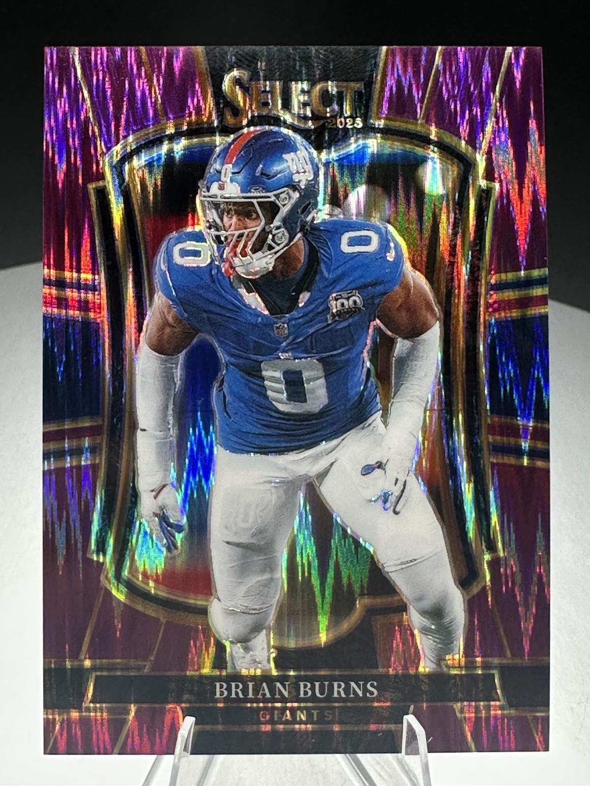 Brian Burns 2025 Panini Select #194 Premier Level Purple Prizm Shock 89/699