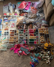 Huge Lot 23 lbs Jewelry Making Craft Supplies Beads Feathers Leather Charms