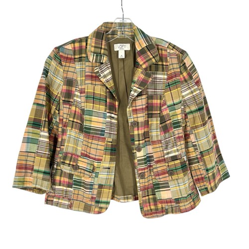 Jupe Longue Ann Taylor LOFT Taille 6P - Multicolore à Carreaux - 100% Coton (Neuf Avec étiquettes)