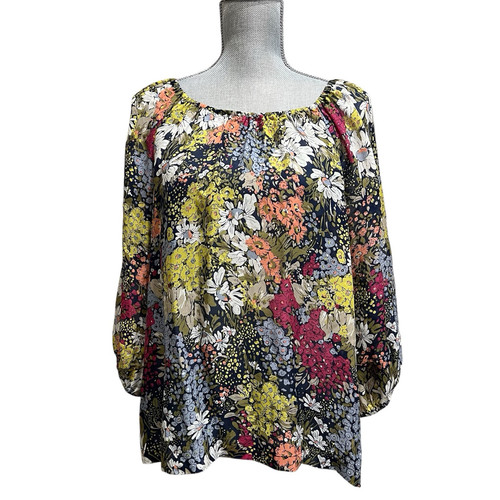 Eden & Esyllte Bluse Seide Blumen S Anthropologie Prairie Cottage Bauern Boho - Bild 1 von 11