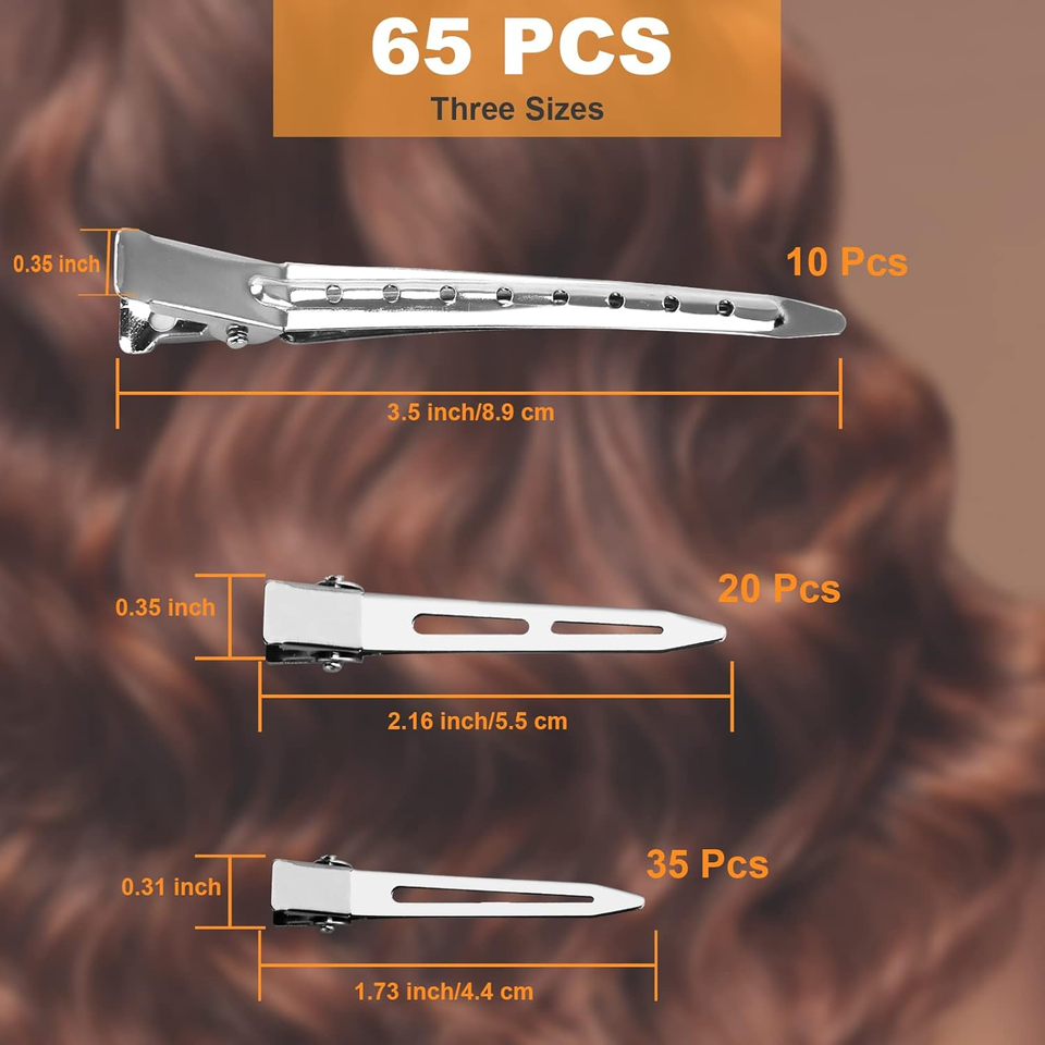 Keadic 200 Stück Silberne Krokodil-Haarspangen – 5,6 Cm, Metall, Für Friseure & Styling